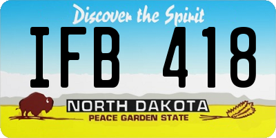 ND license plate IFB418