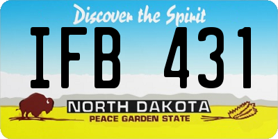 ND license plate IFB431