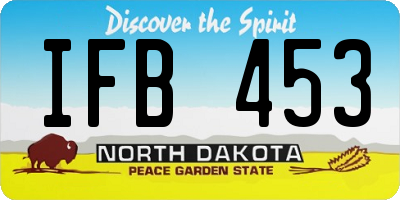 ND license plate IFB453