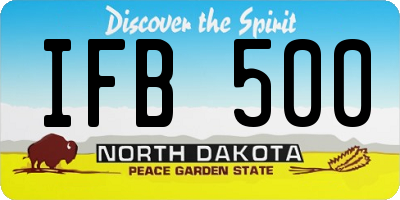ND license plate IFB500
