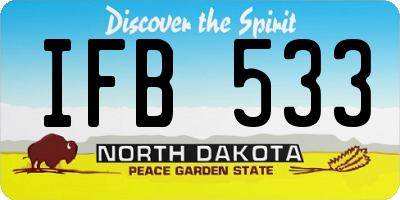 ND license plate IFB533