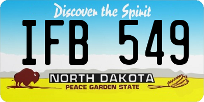 ND license plate IFB549