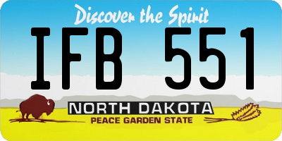 ND license plate IFB551