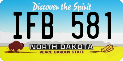 ND license plate IFB581