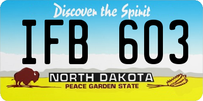 ND license plate IFB603