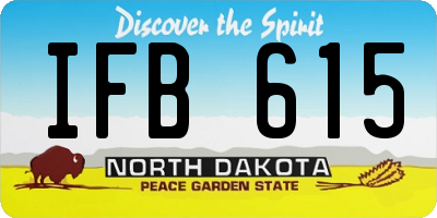 ND license plate IFB615