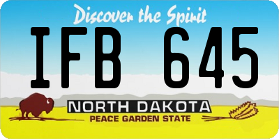 ND license plate IFB645