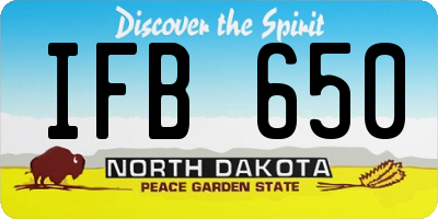 ND license plate IFB650