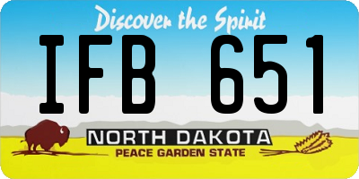 ND license plate IFB651