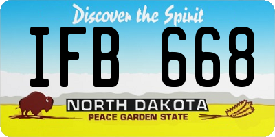 ND license plate IFB668