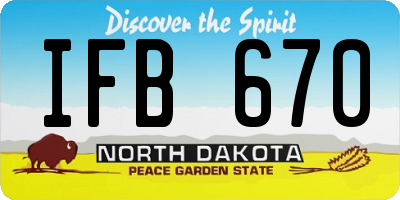 ND license plate IFB670