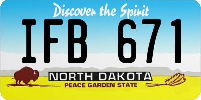 ND license plate IFB671