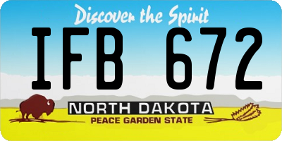 ND license plate IFB672