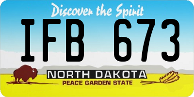 ND license plate IFB673