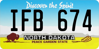 ND license plate IFB674