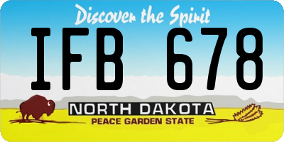 ND license plate IFB678
