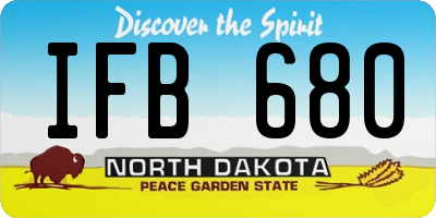 ND license plate IFB680