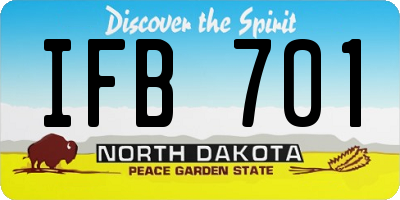 ND license plate IFB701