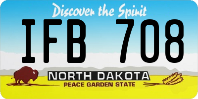 ND license plate IFB708