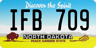 ND license plate IFB709