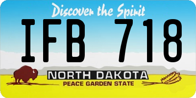 ND license plate IFB718