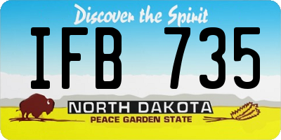 ND license plate IFB735