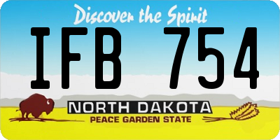 ND license plate IFB754