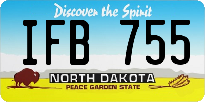 ND license plate IFB755