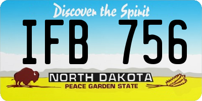 ND license plate IFB756