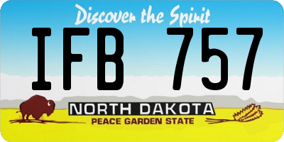 ND license plate IFB757