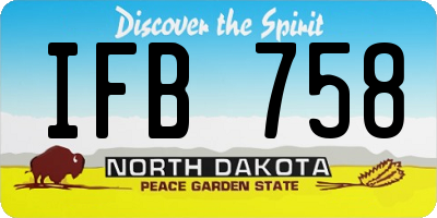 ND license plate IFB758