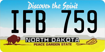 ND license plate IFB759