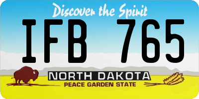 ND license plate IFB765