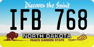 ND license plate IFB768