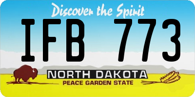 ND license plate IFB773