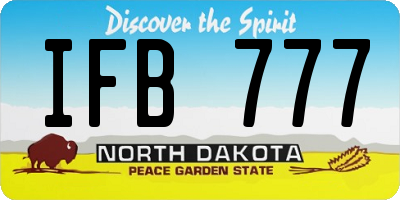 ND license plate IFB777