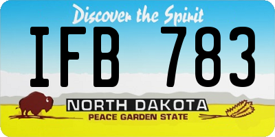 ND license plate IFB783