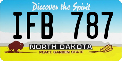 ND license plate IFB787