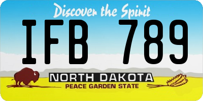 ND license plate IFB789