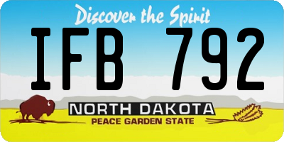 ND license plate IFB792