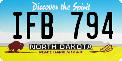 ND license plate IFB794