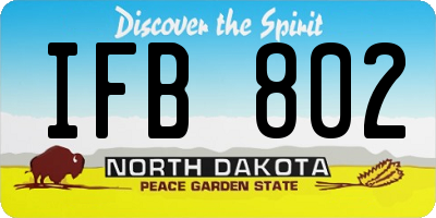 ND license plate IFB802