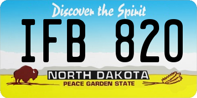 ND license plate IFB820