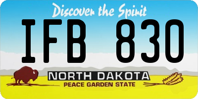 ND license plate IFB830