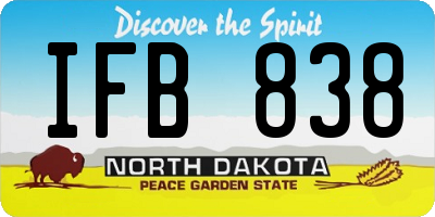 ND license plate IFB838