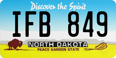 ND license plate IFB849