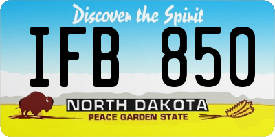 ND license plate IFB850