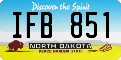 ND license plate IFB851