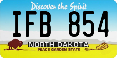 ND license plate IFB854