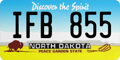 ND license plate IFB855